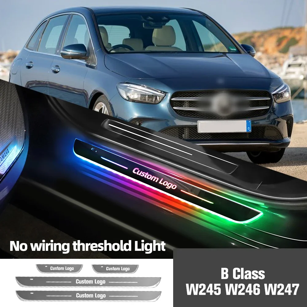 

For Mercedes Benz B Class W245 W246 W247 Car Door Sill Light Customized Logo LED Welcome Threshold Pedal Lamp Accessories