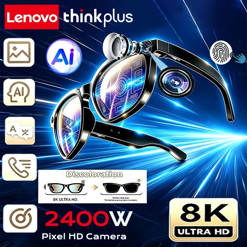 Smart Glasses Lens - Lenovo ThinkPlus AI Smart-Brille mit Touch-Steuerung,