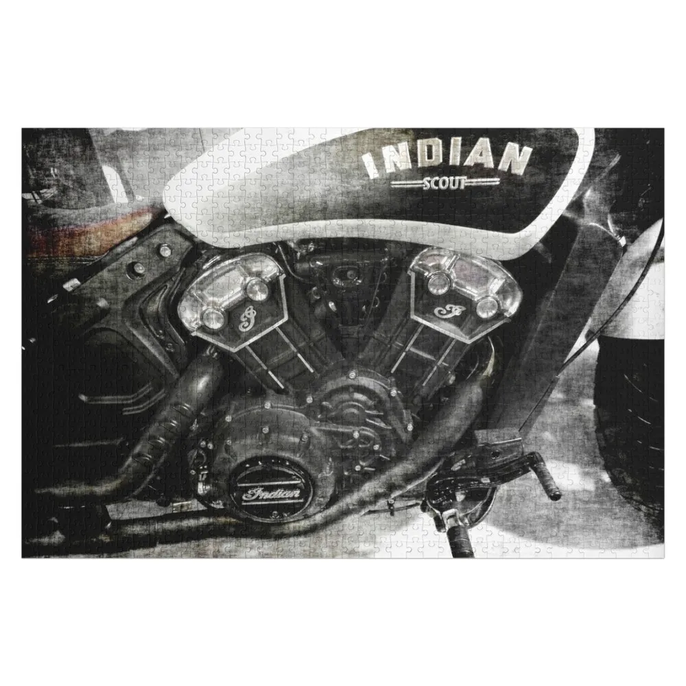 

Stunning Grungy Image of Indian Scout Motorcycle Jigsaw Puzzle Woods For Adults Customized Photo Puzzle