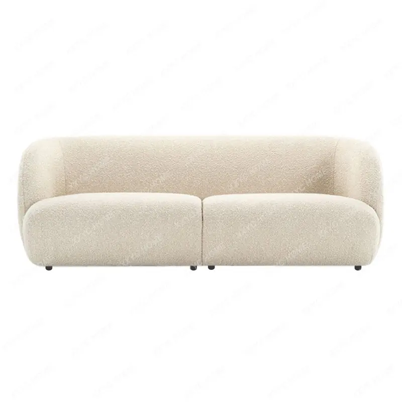 

Cream Style Fabric Sofa Teddy Fleece Light French Simplicity Small Apartment Living Room Bread Sofa