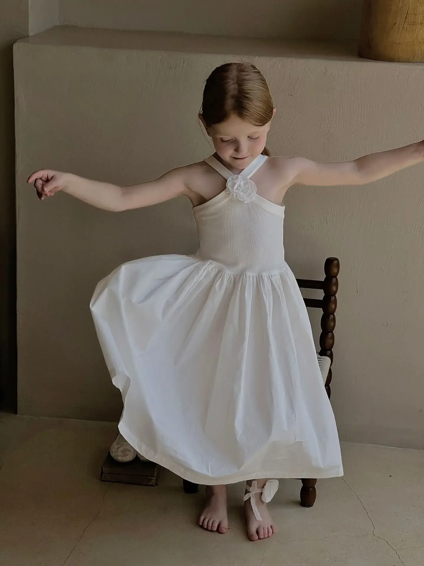 

Dress Summer New Childrens Clothing Korean Girls Elastic Force Sling Simple Solid Fashion Lovely Princess 2025 Casual