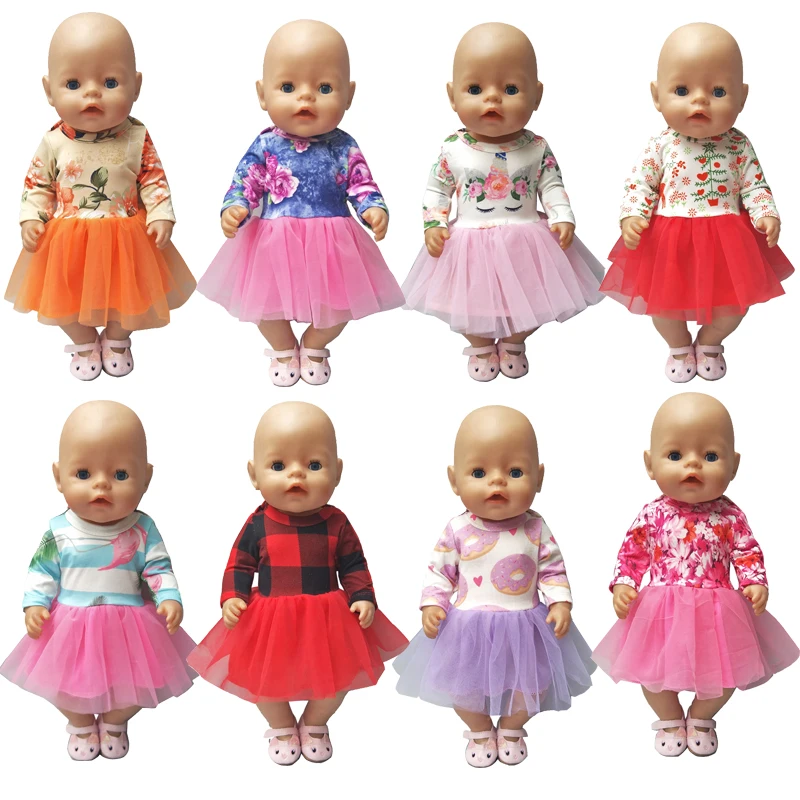 43cm Baby Doll Dress for 18 Inch Girl Doll Clothes Baby Dolls Wearing Baby Girl Gifts