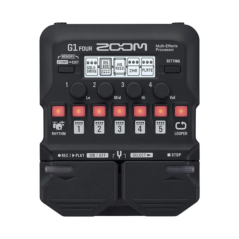 

ZOOM G1 FOUR Guitar Multi-Effects Processor with 60+ Effects, Amp Modeling, Looper, Rhythm Section, Tuner, Battery Powered