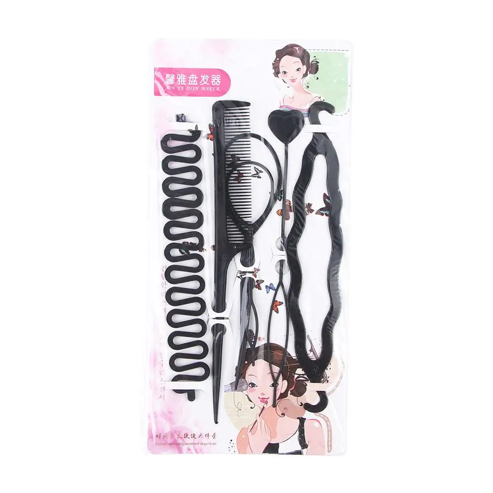 Clip Hair Accessories Twist Hair Roller Bun Maker Hair Dispenser Hair Braider Kit Hair Braiding Tools Pull-through Hair Needle