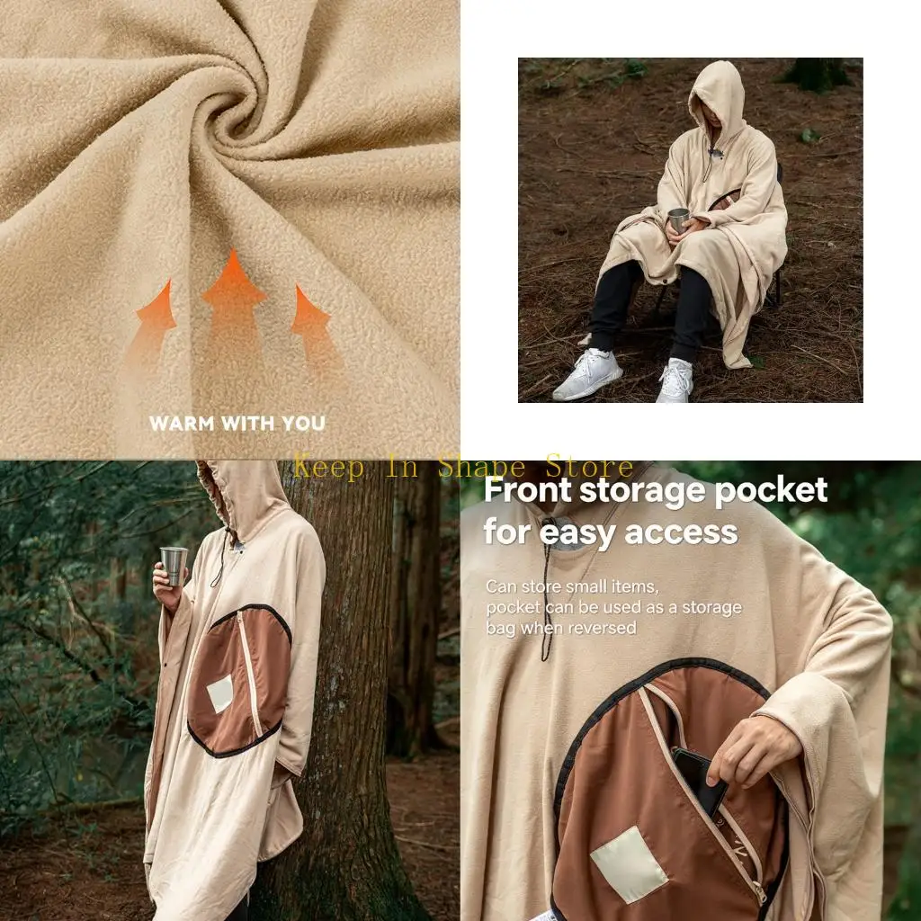 

U1JC Hooded Windproofs Sleep Bag Night Comfort Safety Preparedness Fleece