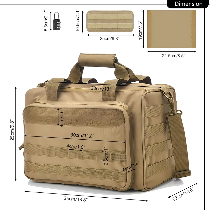 Tactical Range Bag Army Style Military Hunting Accessories Storage Pack Anti Slip Feet Magazine Case Extra Pockets for Shooting