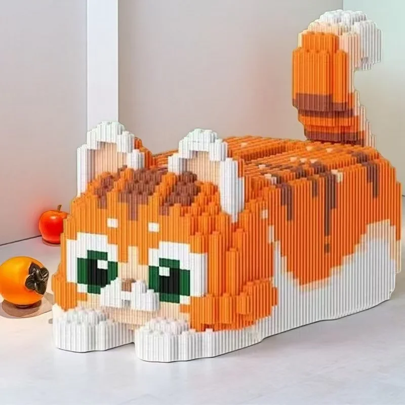 4655 pièces de boîte à mouchoirs en forme de petit chat orange mignon, kits de modèles de puzzle faits à la main, cadeaux d'Halloween idéaux, cadeaux de Noël/cadeaux de Thanksgiving, prix scolaires