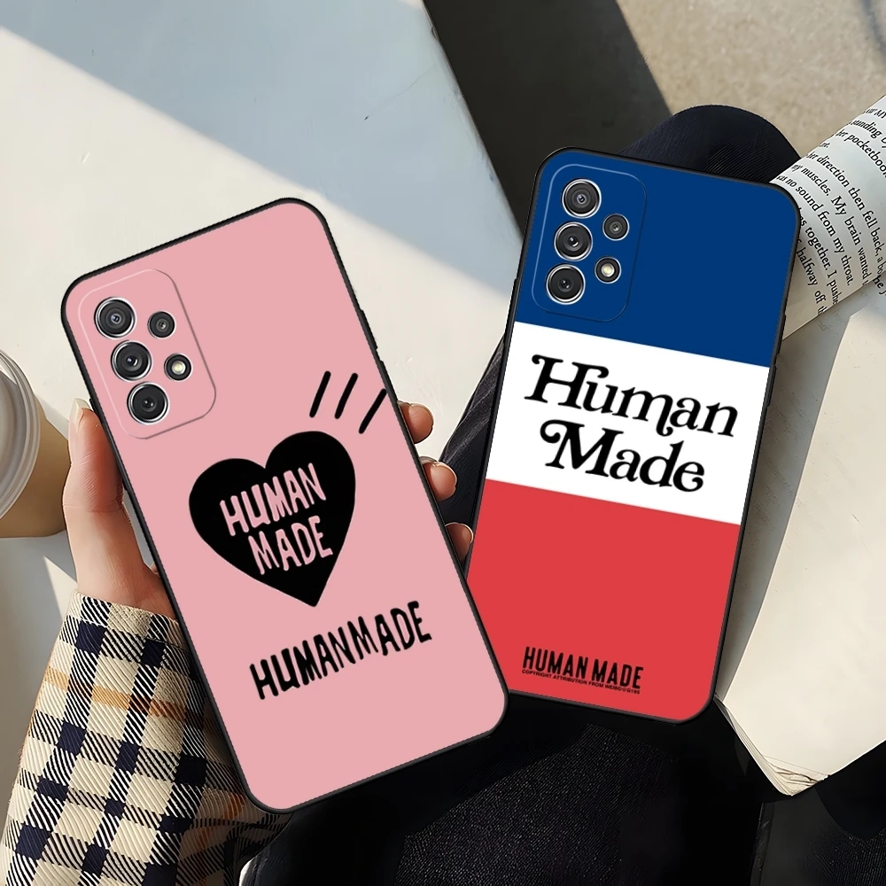 H-HUMAN M-MADE Phone Case for Samsung Galaxy S26 S25 Edge S24 S23 A57 A37 A27 A17 A16 A26 A36 A56 FE Pro Plus Ultra Cover