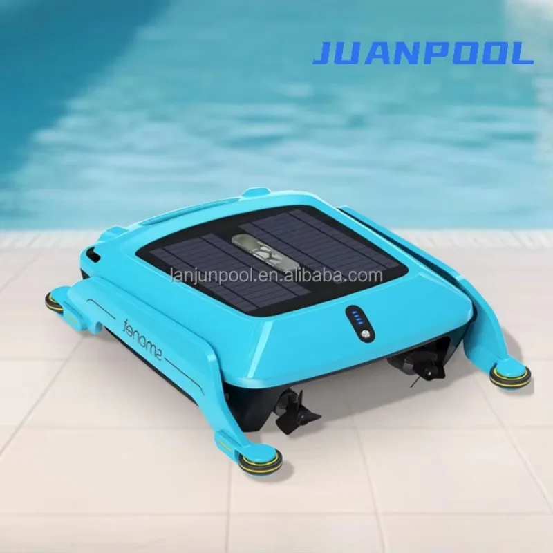 Auto-Rechargeable No Electricity Bills Intelligent Solar Skimmer Robot for Pools up  Smart Sensor Navigation