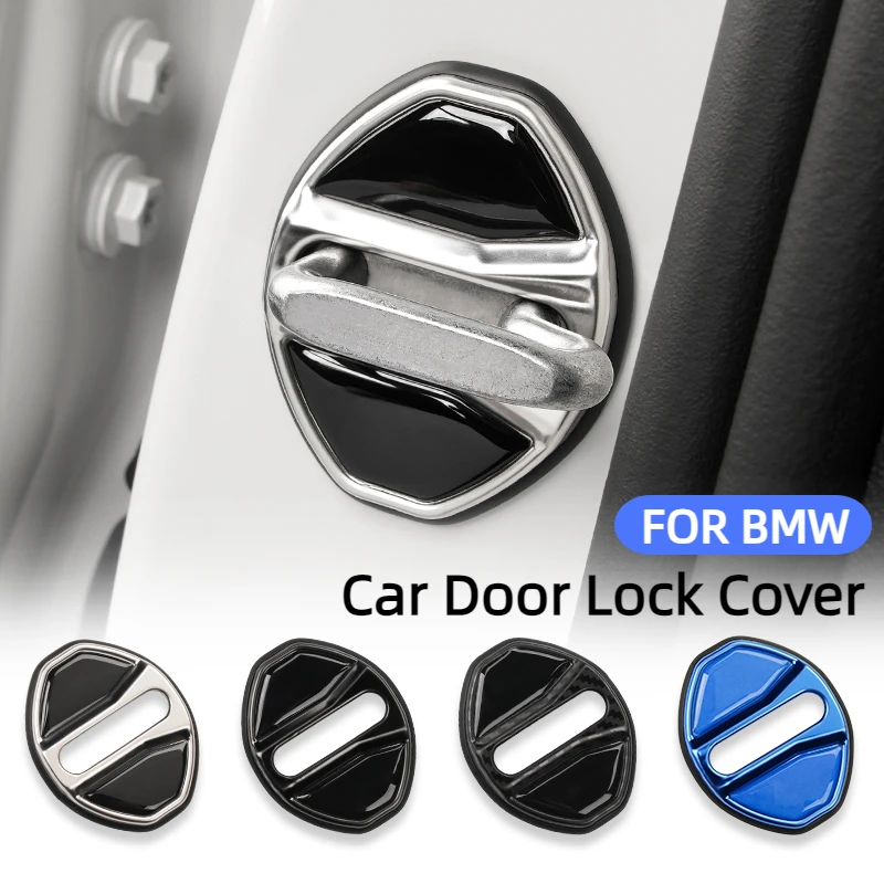 4PCS Stainless Steel Car Door Lock Cover Case Auto Styling Accessory For BMW Series5 G60 G11 G12 G20 G28 G22 G23 G26 X1 U11 I3I4