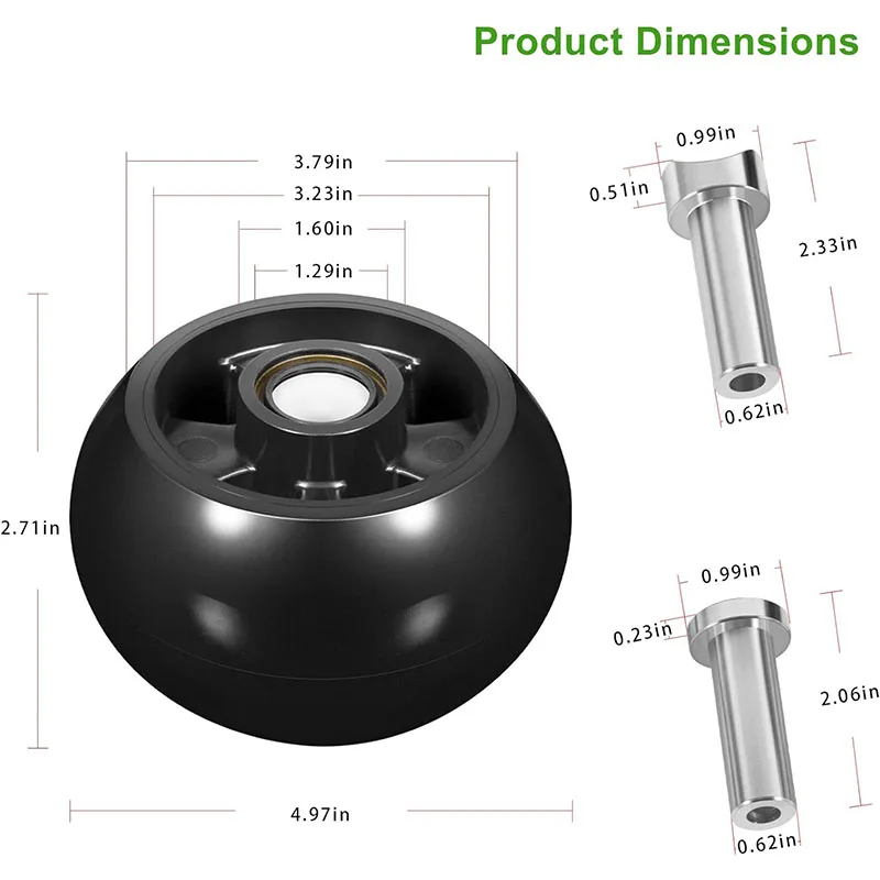 Deck Wheel Kit 4PCS Compatible with John Deere 48\