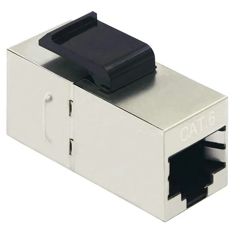 RJ45 Cat6 Shielded In-Line Coupler 25-Pack, Cat 6 Female to Female Keystone Jack 8P8C Cat5E Modular Connector