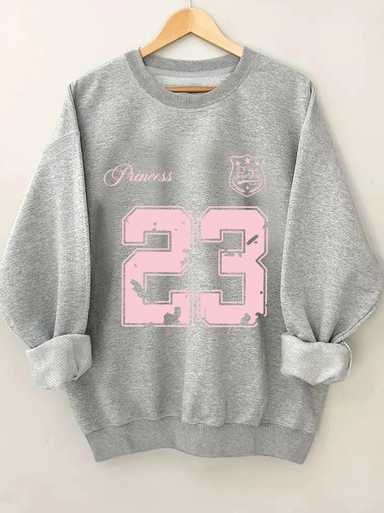 

Модная женская толстовка с круглым вырезом и буквенным принтом, стильная повседневная уличная одежда