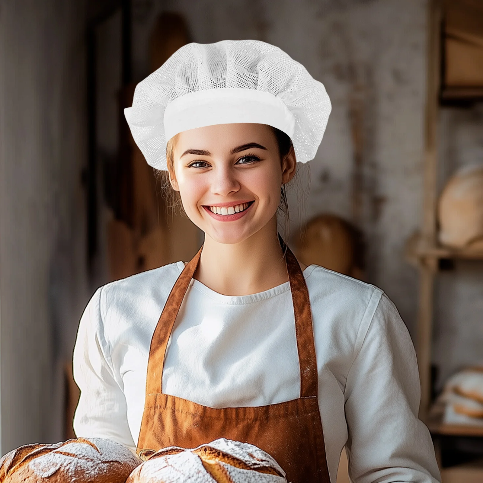 2 pezzi cappello da cuoco in rete traspirante unisex da cucina berretto da cucina elastico riutilizzabile lavabile per il personale dei panettieri del servizio di ristorazione