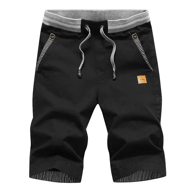 Calça de praia de secagem rápida masculina, shorts esportivos de lazer, algodão plus size, verão