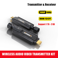 100M 5G 1080P HDMI Wireless Audio Video Transmitter Receiver Extender for 1 TX-2 RX PS4 Camera Laptop PC to TV Monitor Projector