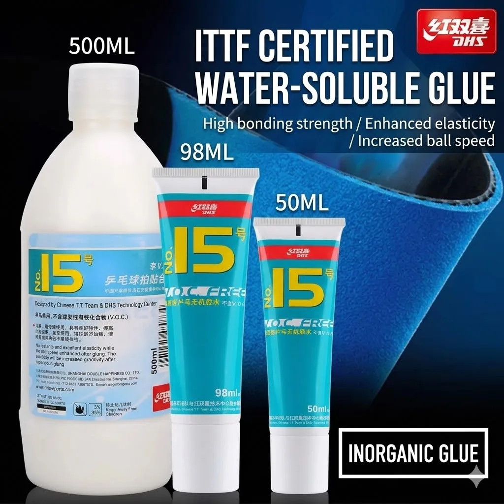 Potenciador de Agua DHS No.15 Sin VOC de 50/98/500 ml para Raqueta de Tenis de Mesa, Bate de Ping Pong, Accesorios Profesionales Aprobados por la ITTF