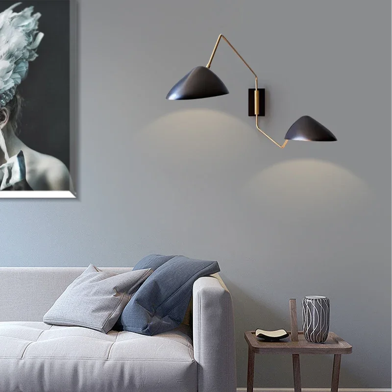 Nordic Post-modern G9 Living room Wall lamp Creative Indoor Duckbill Lampshade Rotatable Long Arm  Sconce Home Light