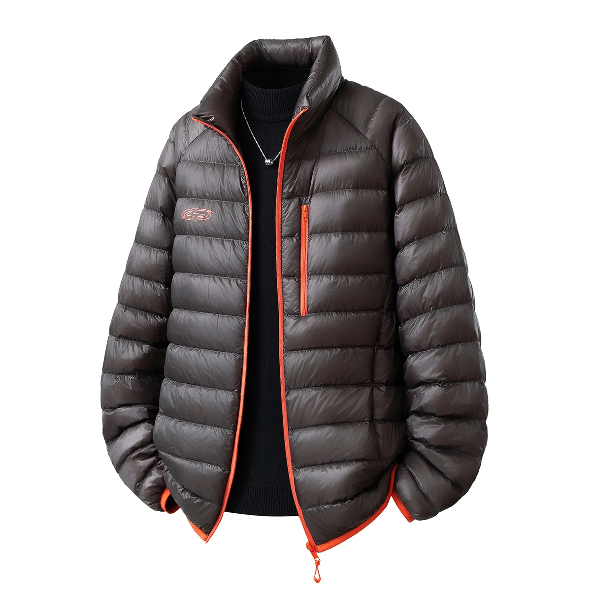 High-quality men's fashionable and stylish casual travel print lightweight M-5XL large size white duck down jacket