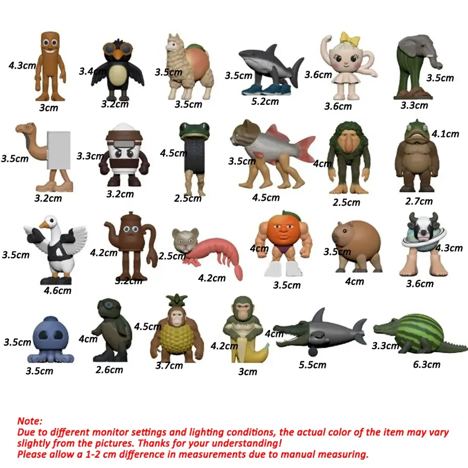 24 Uds. Conjunto de Brainrot italiano Tung Tung Sahur Tralalero Tralala estatuilla Mini adornos figuras de acción de juguete regalos de cumpleaños para niños