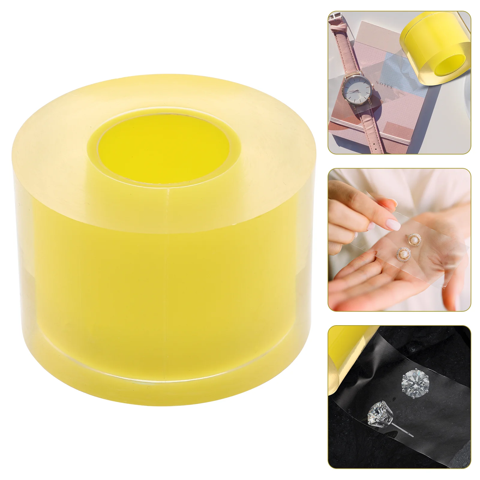 

50mm Self Adhesive Stretch Film Transparent Electrostatic PVC Protective Wrap for Watch Jewelry Safe Transport Anti Dust Scratch