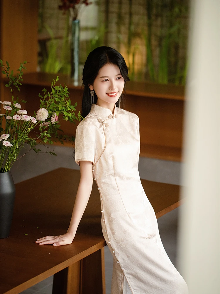 

Ele New Chinese Sle Dr Beautiful Pink Daily Wear Women's Dr 2026 New Arrival Breathable ort Sve