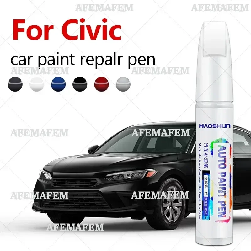 Paint Repair Pen Touch Up Scratch Remover DIY Auto Accessories Black White For Honda Civic 1972-2025 FA / FG FB / FC FC / FK FL