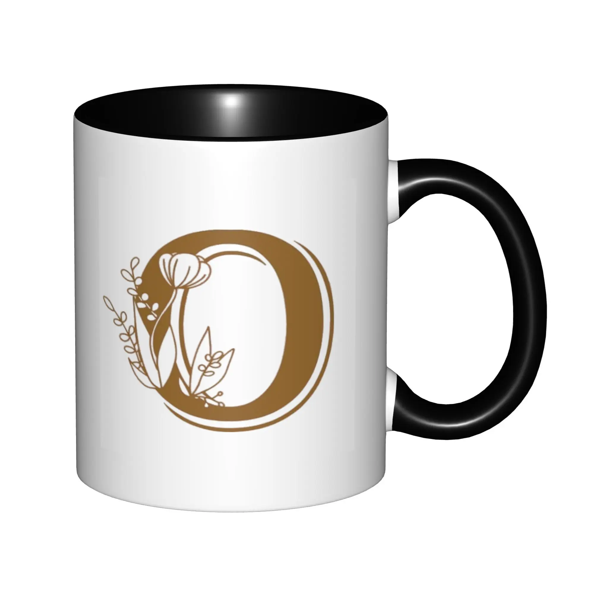 

Letter O Personalized Initial Mugs with Flower, Bridal Shower Gifts Mugs For Birthday Coffee Mugs Ceramic Tea Cups 11oz
