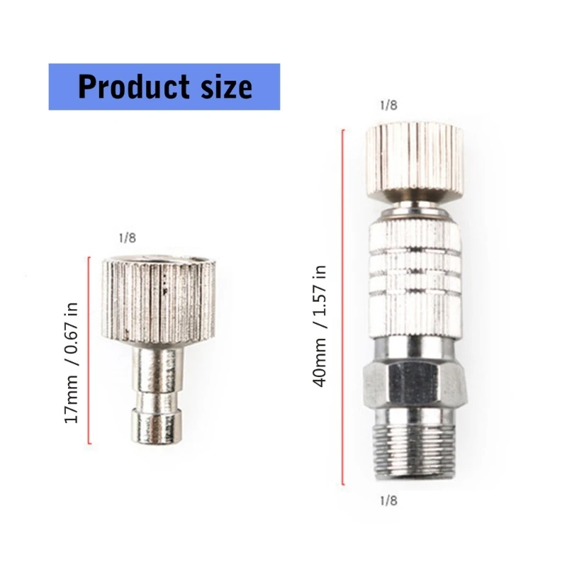 Efficient Iron Quick Adapter Fittings Suitable for Airbrushes and Hoses Simple Installation, Indoor Outdoor Use