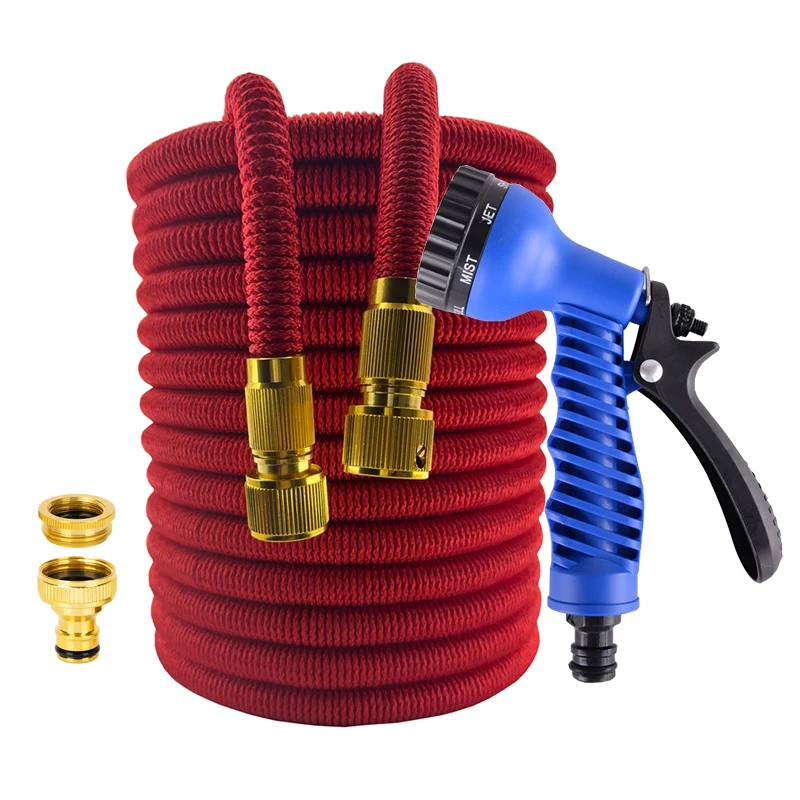 25FT-100FT Garden Hose Pipe Water Hose Expandable Magic Hose 7 Patterns Water Gun Flexible Reels Hose Car Wash Gun Sprayer