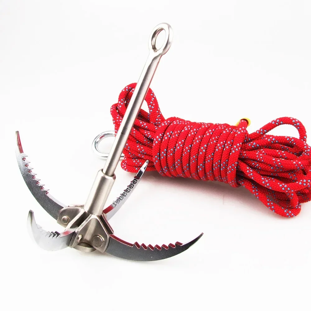 High Quality Grappling Hook Gravity Rock Climbing Hooks Folding 4 Claws Survival Carabiner Mountaineering Survival Hook