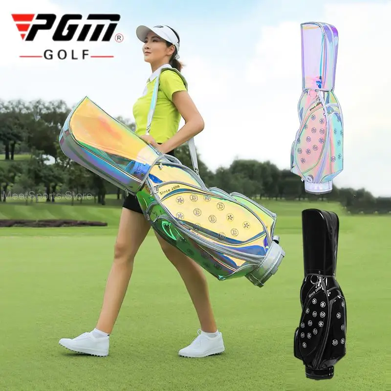 

Pgm Golf Bags Waterproof Women Portable Handbag Large Capacity 13-14 Golf Clubs Travel Package Colorful Laser Backpack Bag