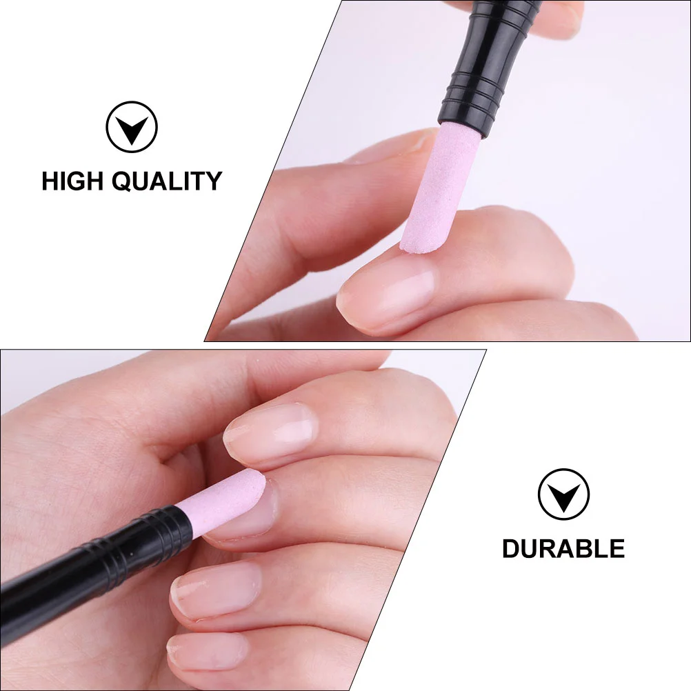 5 Pcs Nail Quartz Pen Sanding Stick Cuticle Remover Polishing Pencil Shop Supplies Plastic Care Tool Grinding Polisher