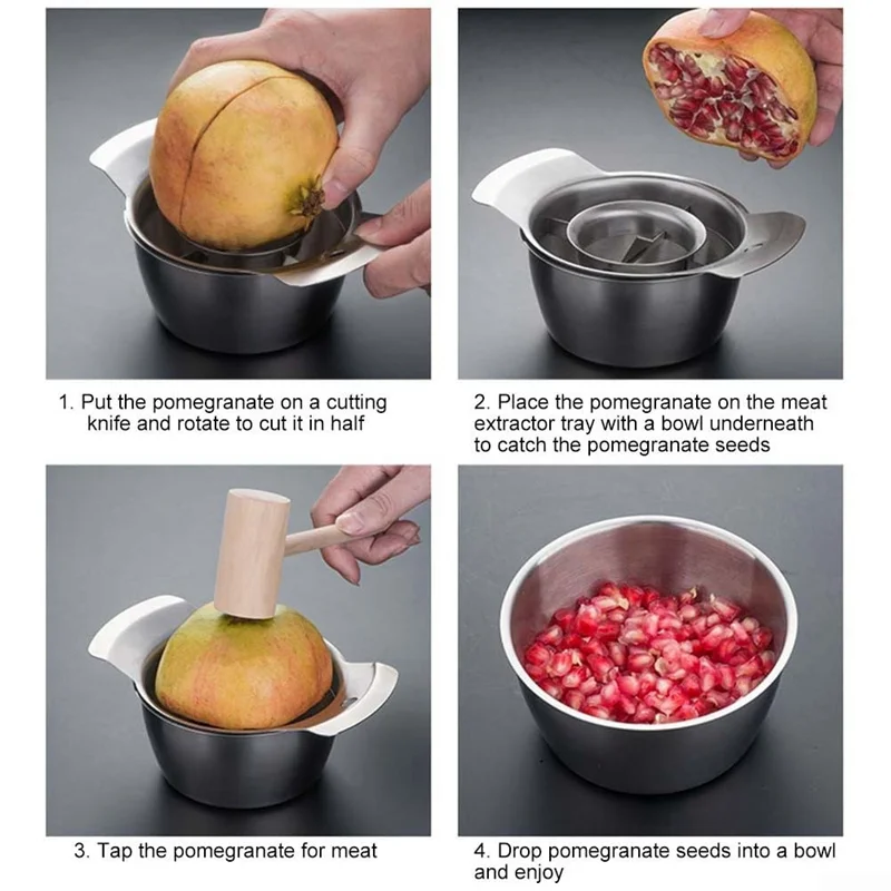 

AED4-Pomegranate Peeling Tool Set, Practical Stainless Steel Pomegranate Peeling Kit, Enjoy Effortlessly Fruit