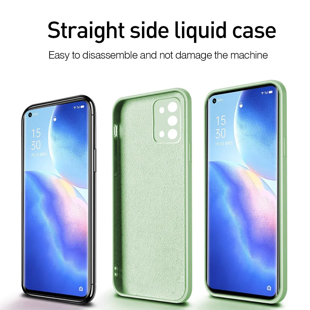 Original Classic Phone Case for OPPO Reno 5 Pro Plus 5K 5Z Coque Square Liquid Silicone Reno5 5Pro Pro+ 5G Back Cover Funda Capa