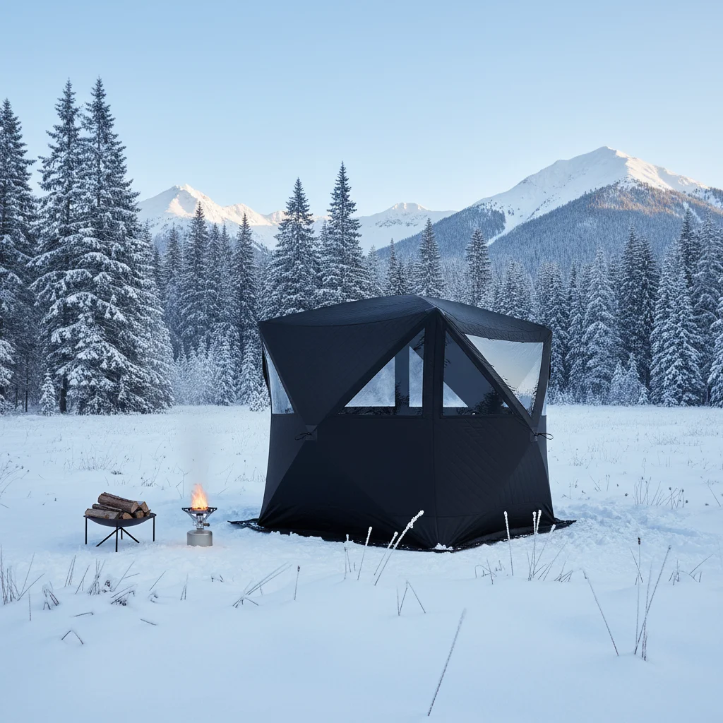 Outdoor Triple Layer Four-Season One Bedroom 6 Person Camping Tent Breathable Oxford Fabric Fiberglass Poles Waterproof