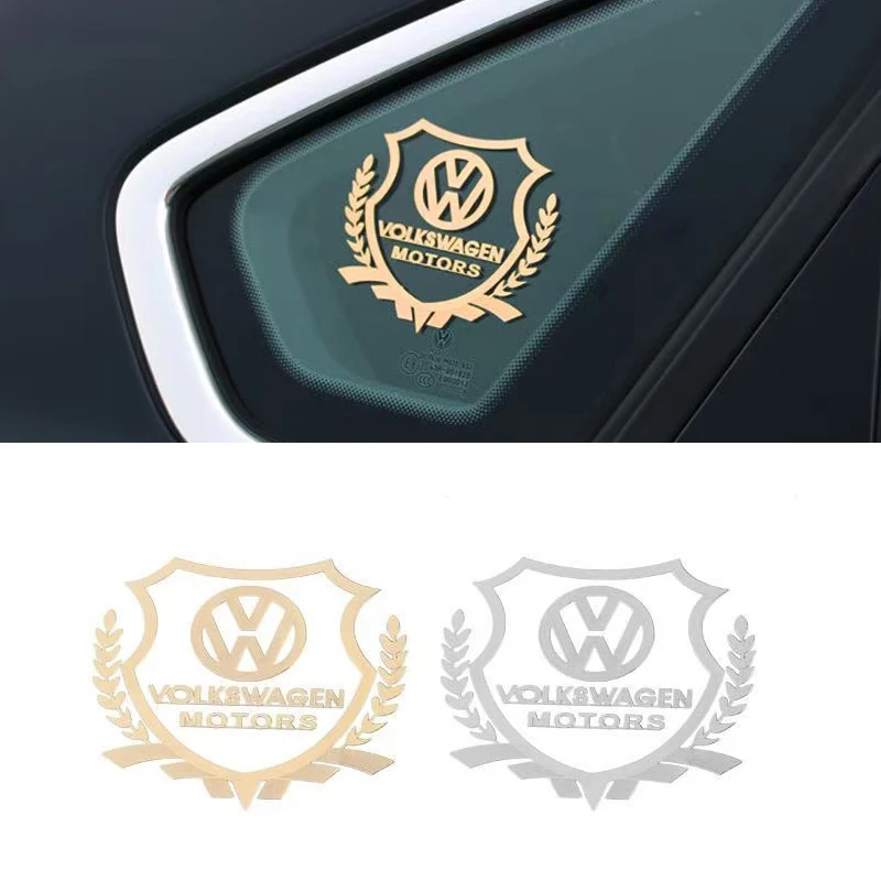 2pcs Car Metal Emblem Wiper Window Stickers Reflective Decals For VW Volkswagen GTI Golf 6 7 5 4 3 2 8 MK4 MK6 MK7 MK5 MK3 MK2