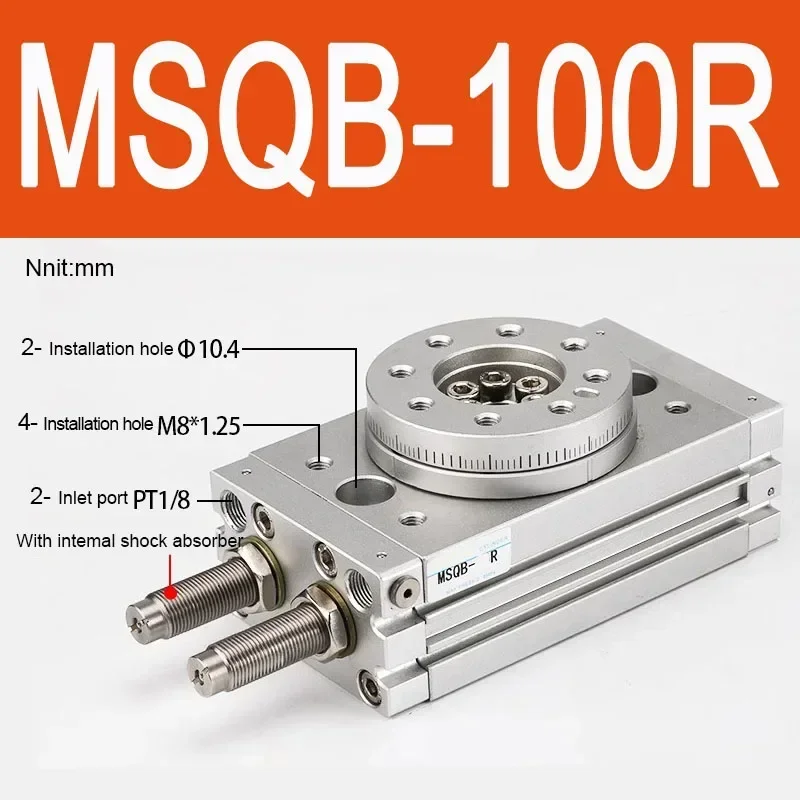 MSQB Pneumatische roterende actuator 190 °   Verstelbare zwenkrotatie voor industriële automatisering, machinesarmen