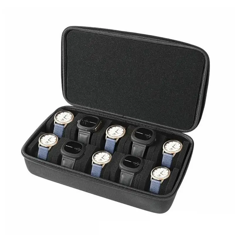 10 Slots Watch Storage Box Hard Watch Travel Case Bag With Soft Pillow Watch Display Organizer Eco-Friendly