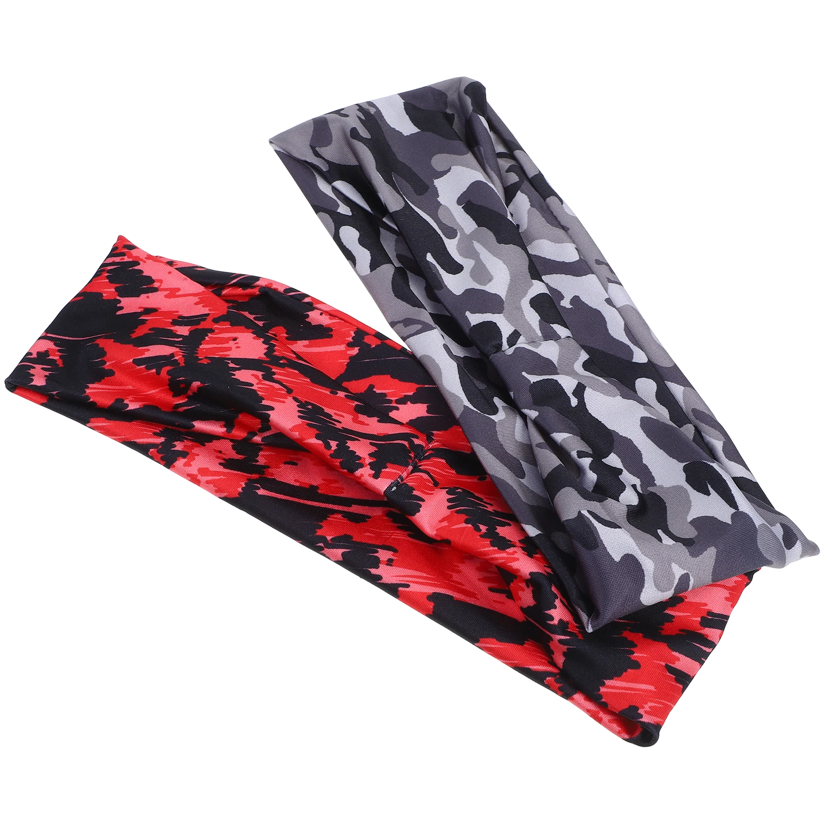 

2pcs Wide Elastic Headbands Cotton Print Fitness Sports NonSlip Sweatband Gym Yoga Hair Accessories Moisture Wicking Bandanas