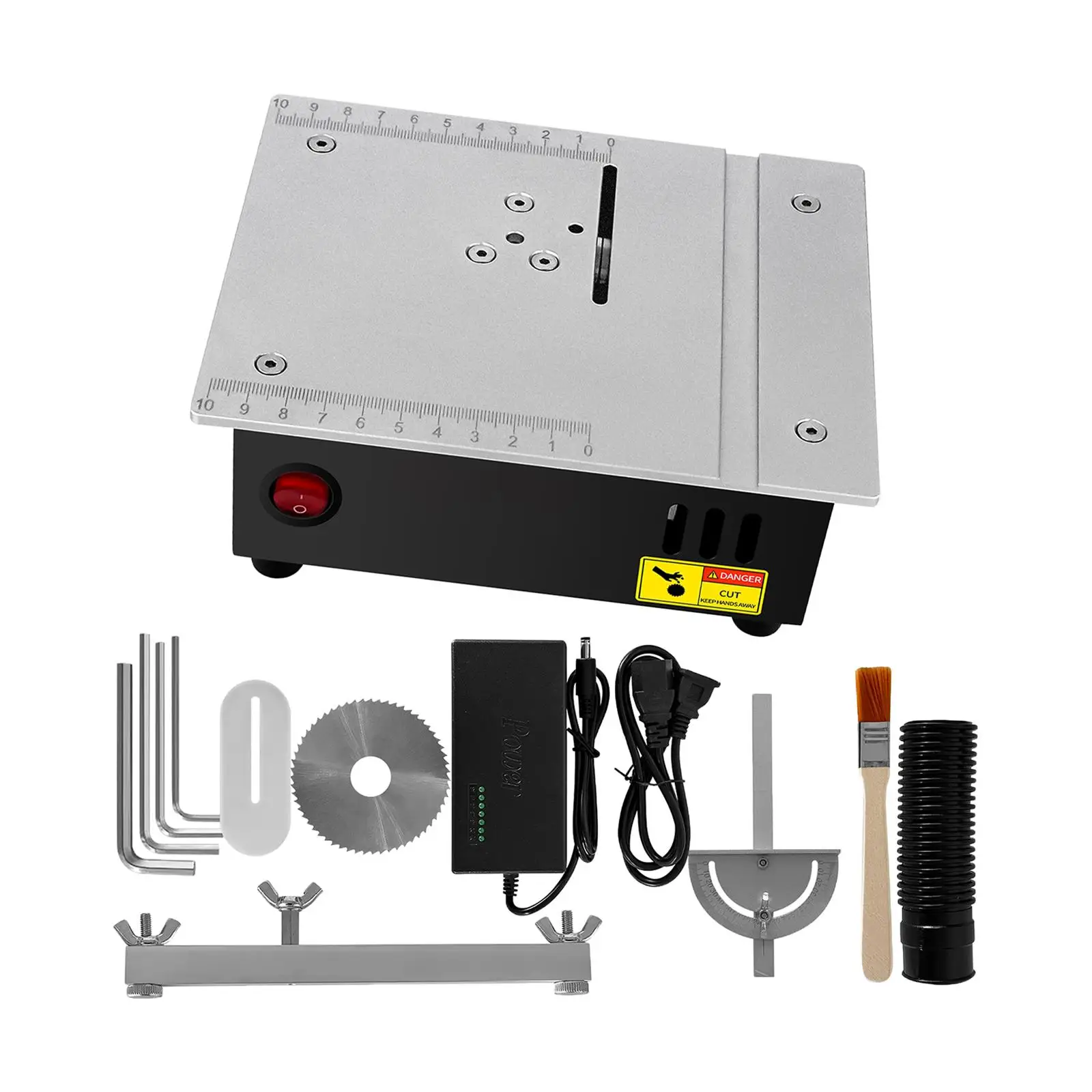 Mini Table Saw DIY Model Crafts Cutting Tool Woodworking Electric Saw Woodworking Bench Saw for Crafts Wood Aluminum Miniatures