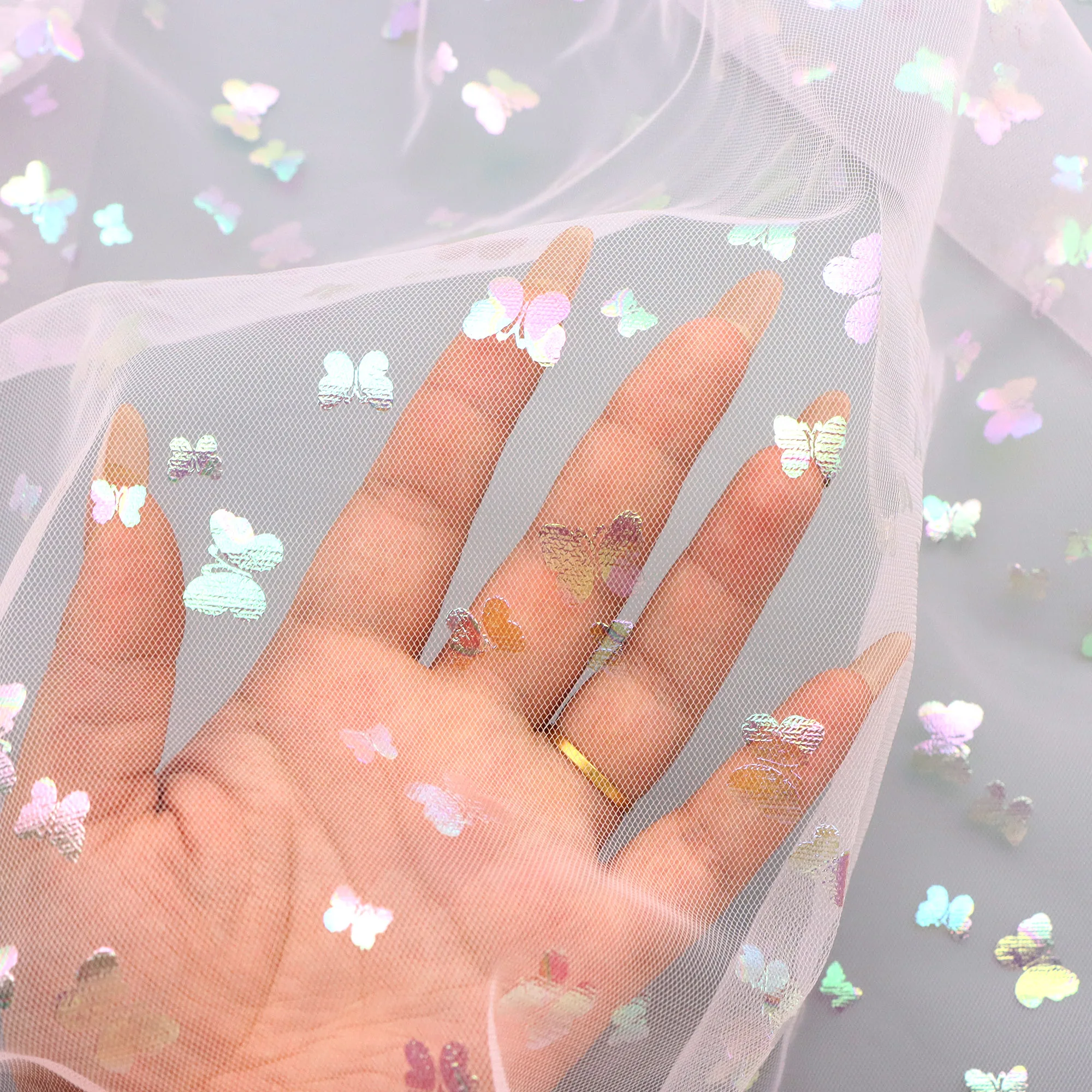 50x150 سنتيمتر قزحي الألوان فراشة احباط تول شبكة النسيج DIY بها بنفسك الملابس توتو فستان الزفاف ديكور الأورجانزا الحرف الخياطة النسيج