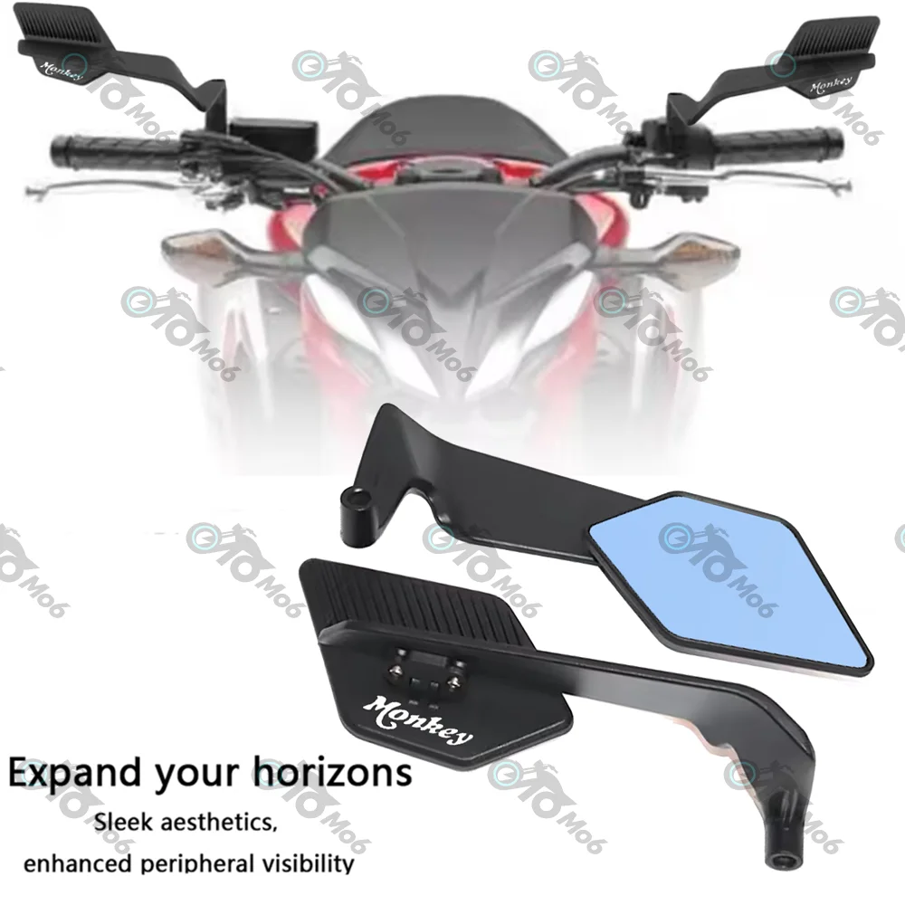 Track Certified Wide-angle Motorcycle Fixed Wind Wing Rearview Mirror For Monkey Z125 Z120 Monkey125 Z 120 125 DAX125
