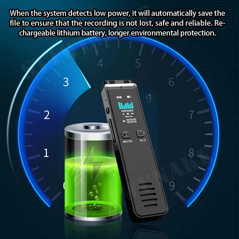 Bluetooth Digital Voice Activated Recorder Professional Sound Recording Device Audio Listening Dictaphone STTWUNAKE