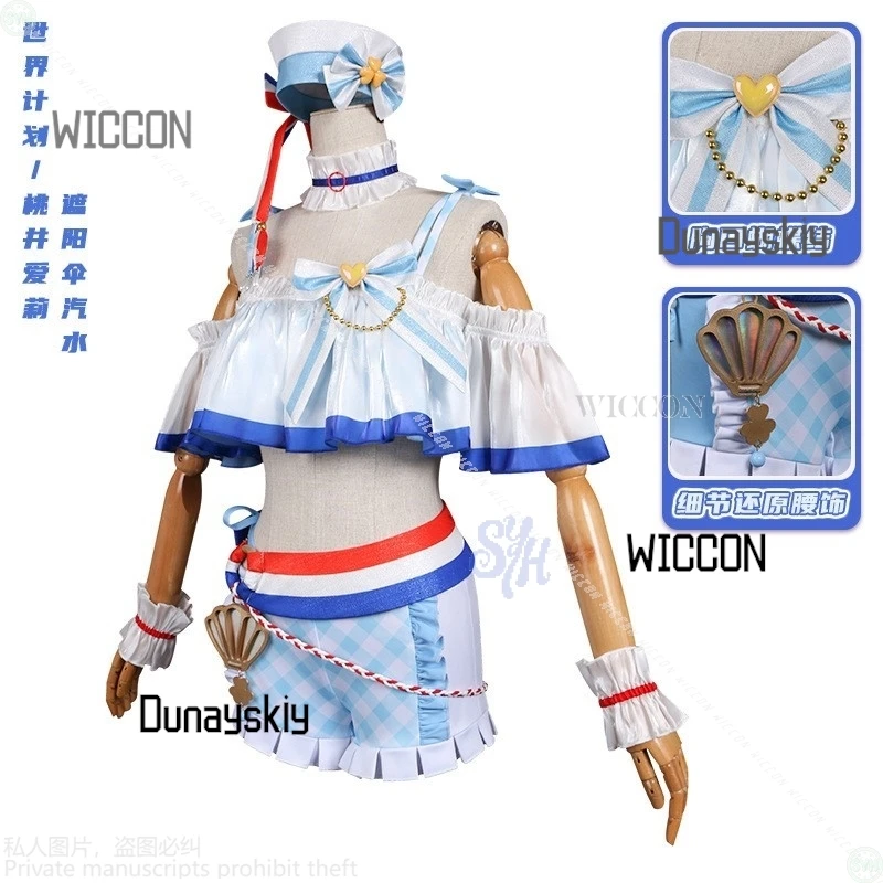 Anime Game Project Sekai Cosplay MORE MORE JUMP! Momoi Airi Costume Kawaii Swimsuit Jirai Kei Girls Sexy Y2K Bikini Halloween