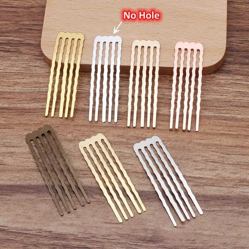 BoYuTe (20 Pieces/Lot) 50mm Height 5/10/13 Teeth Metal Brass Hair Comb Materials Diy Handmade Hair Accessories