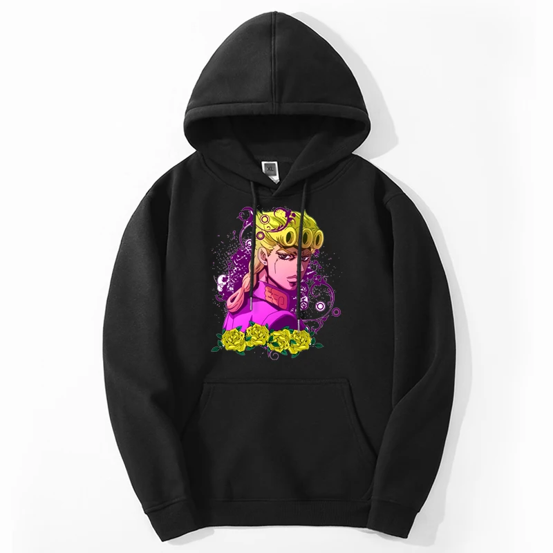 

Толстовки Джоджо «Невероятные приключения», популярный спортивный костюм с графическим принтом аниме дня Джованны, Повседневная Уличная одежда, топы, толстовки в стиле Харадзюку