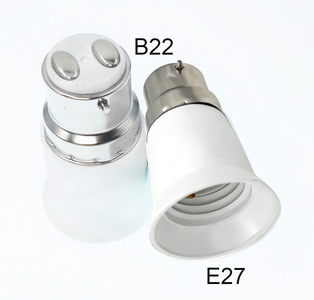 2Pcs Fireproof B22 to E27/E26 Lamp Holder Adapter AU UK Bayonet CFL LED Halogen Light Bulb Socket Converter CE RoHS