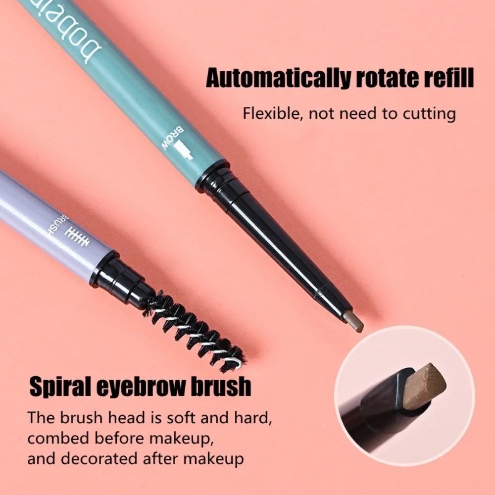 新しい 6 色のアイブロウペンシルダブルヘッド超極細アイブロウペン長期的なナチュラルアイメイクツール