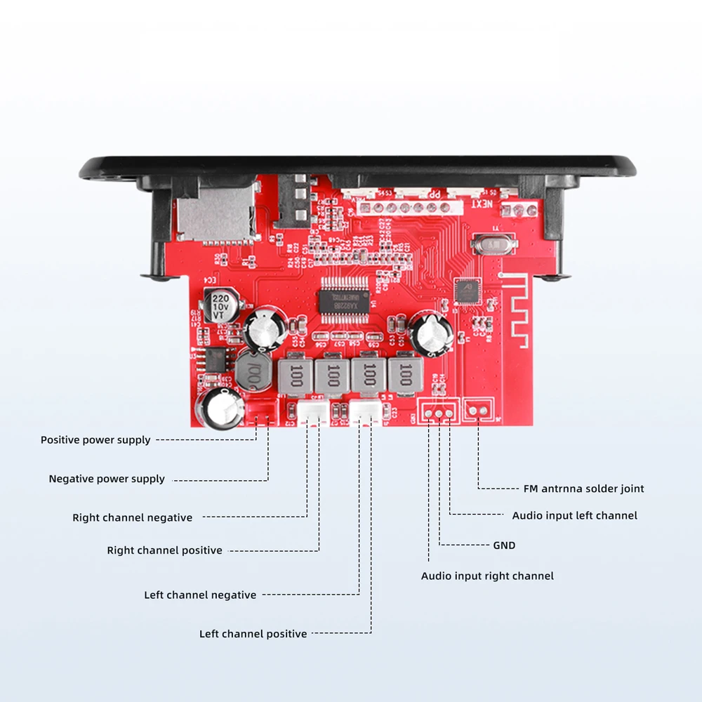KEBIDU 120W Wzmacniacz Bluetooth Odtwarzacz MP3 Bezprzewodowy Samochodowy Dekoder MP3 WAV Płytka Dekodująca DC 12V Odtwarzacz Muzyki Moduł Radia FM Do Samochodu Domu — zdjęcie produktu 5